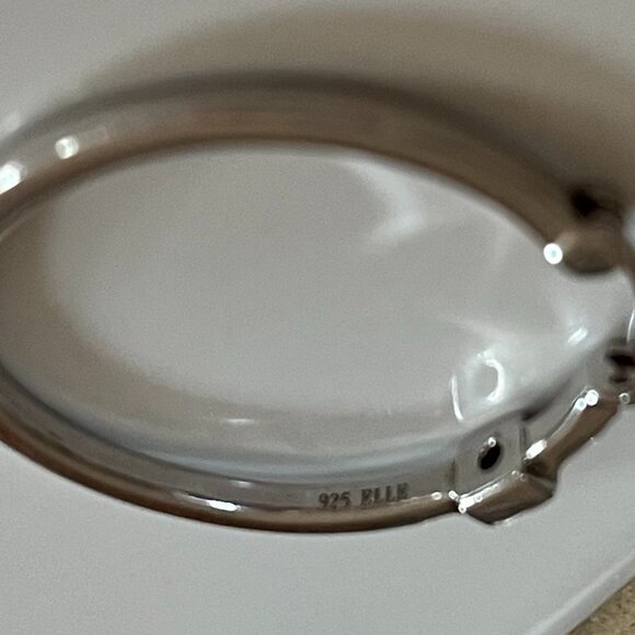 Elle Jewelry Sterling Silver Hoops with inset Ruby - Picture 4 of 4